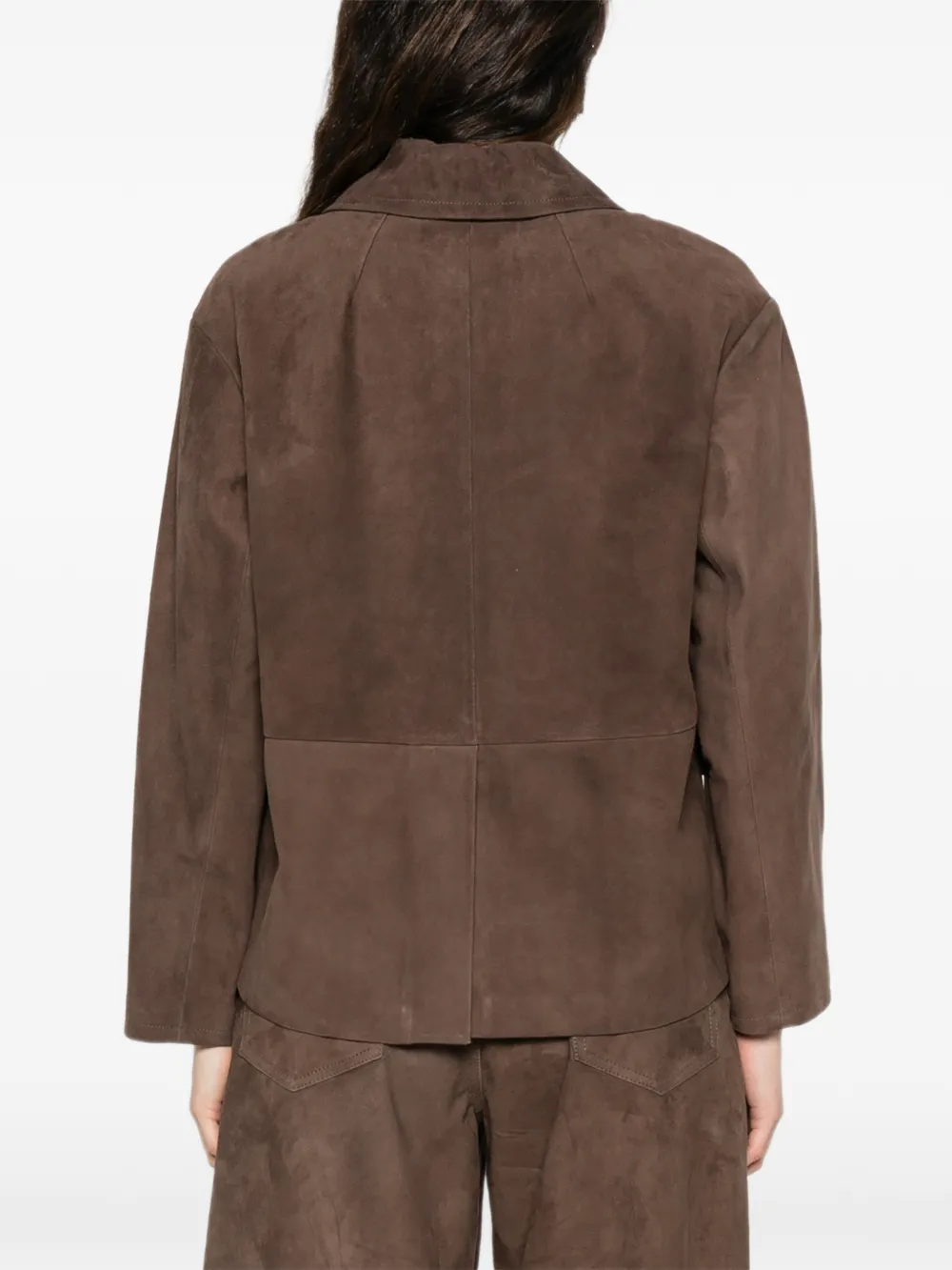 Куртка с накладными карманами на пуговицах MAX MARA, коричневый — фото 4