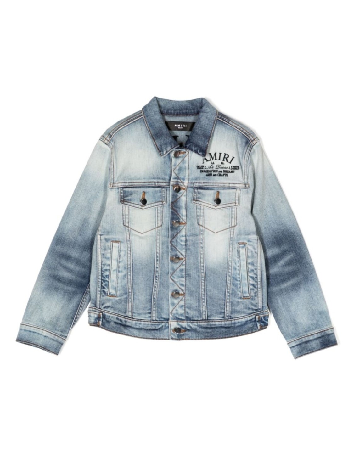 

AMIRI KIDS джинсовая куртка с вышитым логотипом, синий