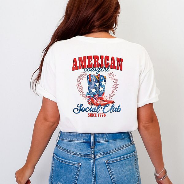 

Футболка American Cowgirl Social Club с окраской полотна спереди и сзади Simply Sage Market, White