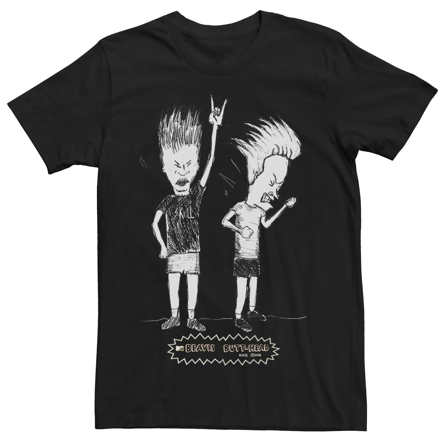 

Мужская футболка Beavis and Butthead Rock Out Fill Sketch Licensed Character