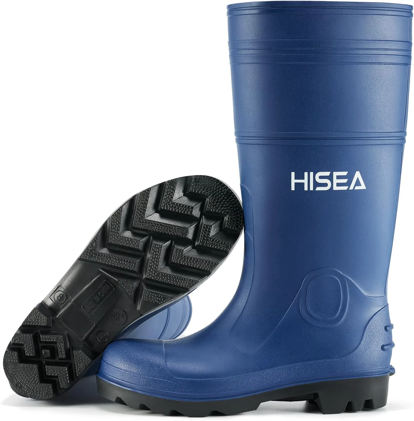 

Мужские резиновые сапоги HISEA из ПВХ с стальным жестким носком, водонепроницаемые садовые и рыболовные рабочие ботинки, прочные, устойчивые к скольжению, сапоги от грязи и дождя для сельского хозяйства и промышленной работы, синий