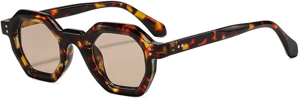 

Солнцезащитные очки UV400 с заклепками, маленькая оправа, леопардовый синий цвет, для женщин и мужчин, для бега и занятий спортом на открытом воздухе UYPTK, Leopard Tea