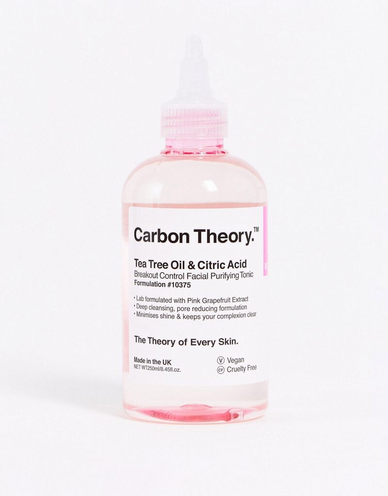 

Carbon Theory Очищающий тоник для лица для борьбы с высыпаниями с маслом чайного дерева и лимонной кислотой 250 мл, Sin color