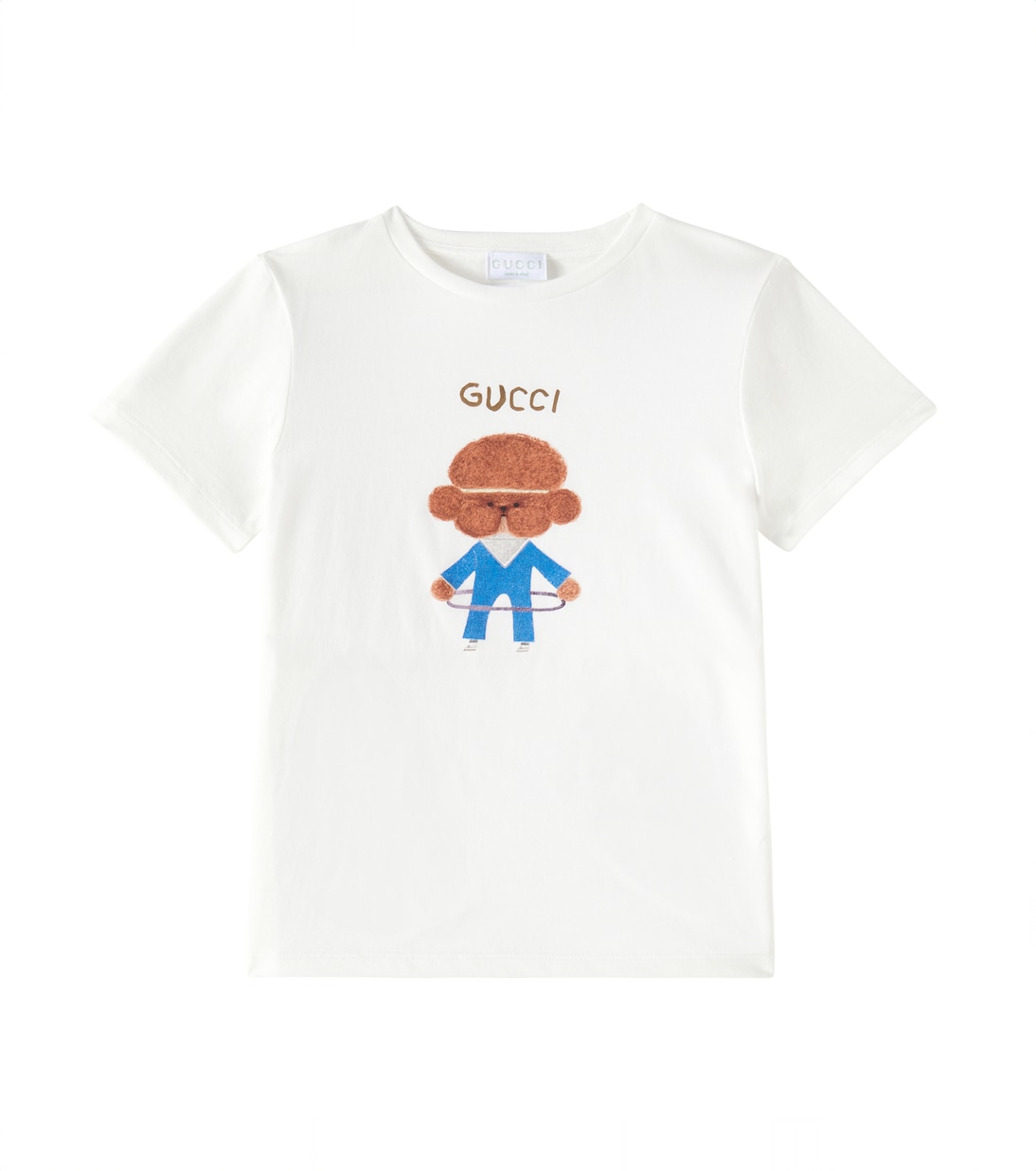 

Футболка из хлопка с принтом Gucci Kids, New White/Mc