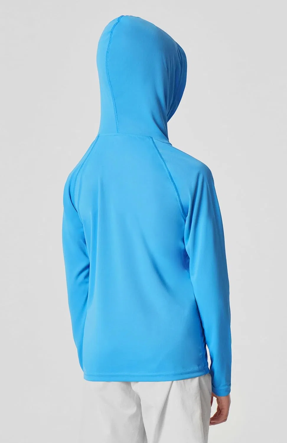 Футболка для плавания Heathyoga Rash Guard для мальчиков, защита от солнца UPF 50+, рубашка с капюшоном для рыбалки с карманом для малышей, Hoodie Blue — фото 2