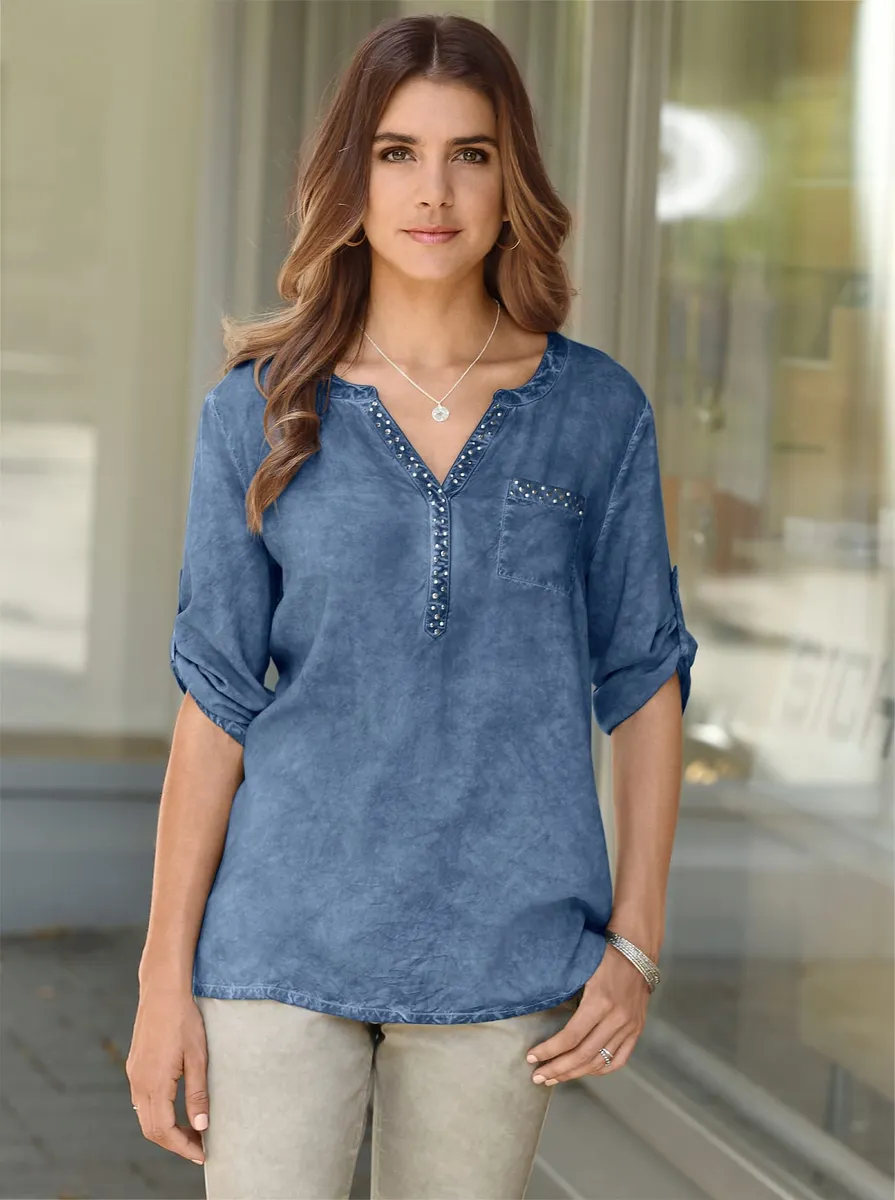

Блуза с короткими рукавами Classic Basics, синий