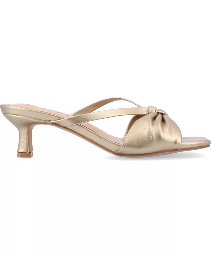 Женские босоножки Starling Two Tone Kitten Heel Dress Sandals Journee Collection, золотой — фото 2