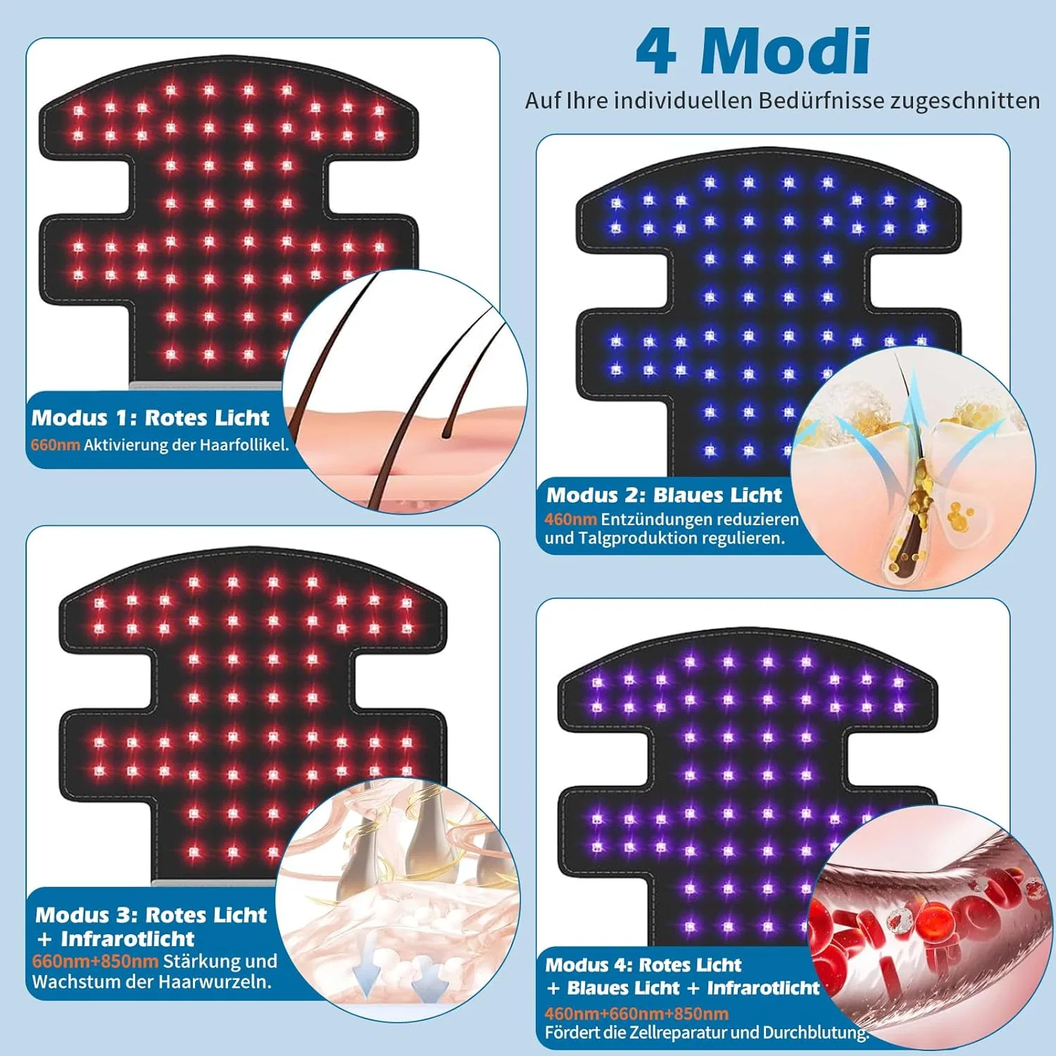 Шапочка для роста волос со 168 светодиодами ‎Ghibfbt, Black (168 Leds) — фото 3