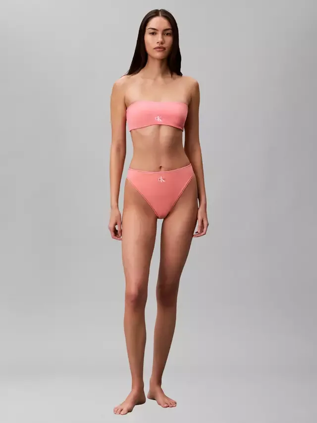 Трусики от бикини CK Monogram с высоким вырезом, алый цвет Calvin Klein
