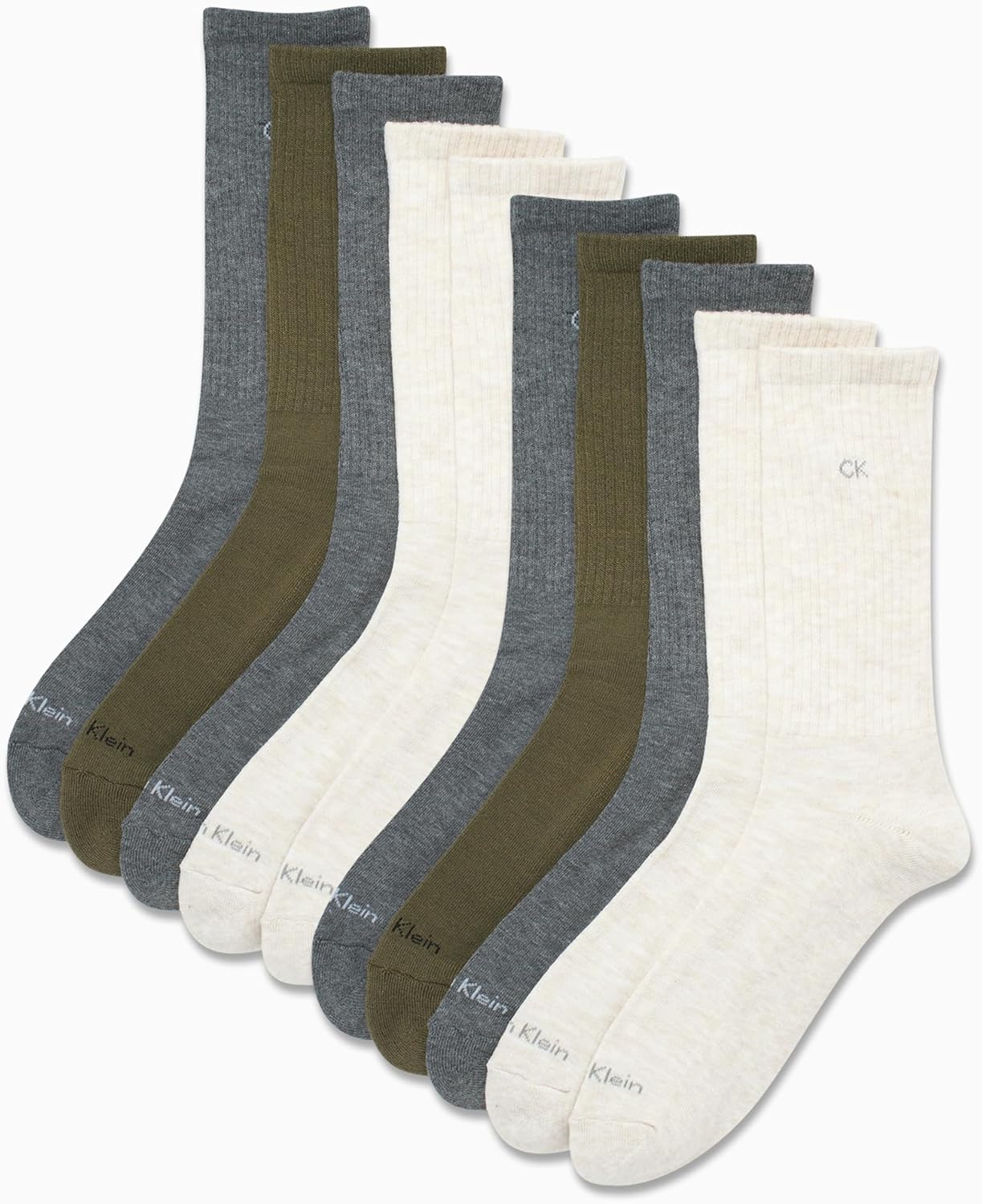 Мужские носки Calvin Klein Crew Socks - 10 пар дышащих спортивных носков с мягкой амортизацией для бега и спорта для мужчин, Beige Assorted — фото 2