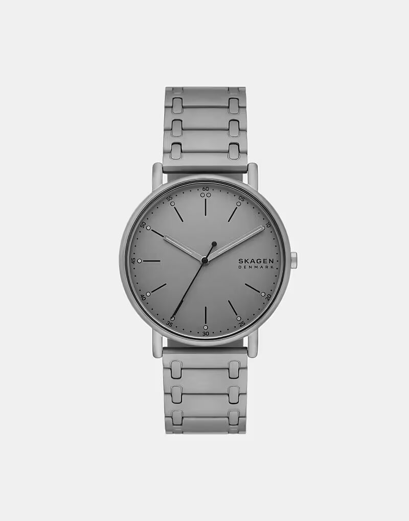 

Мужские фирменные часы Skagen с тремя стрелками, серые, из нержавеющей стали — СЕРЫЕ