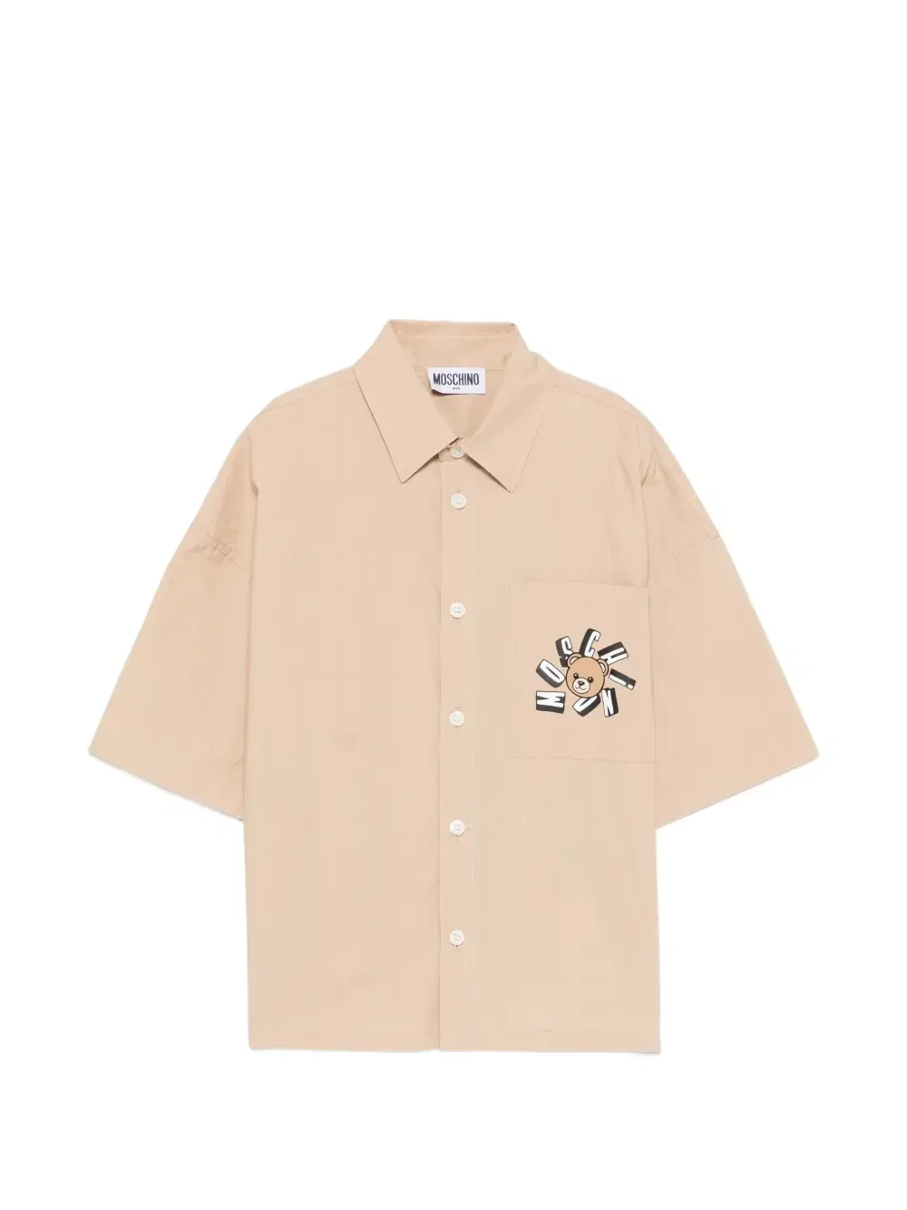 Рубашка с карманом Moschino Kids, бежевый