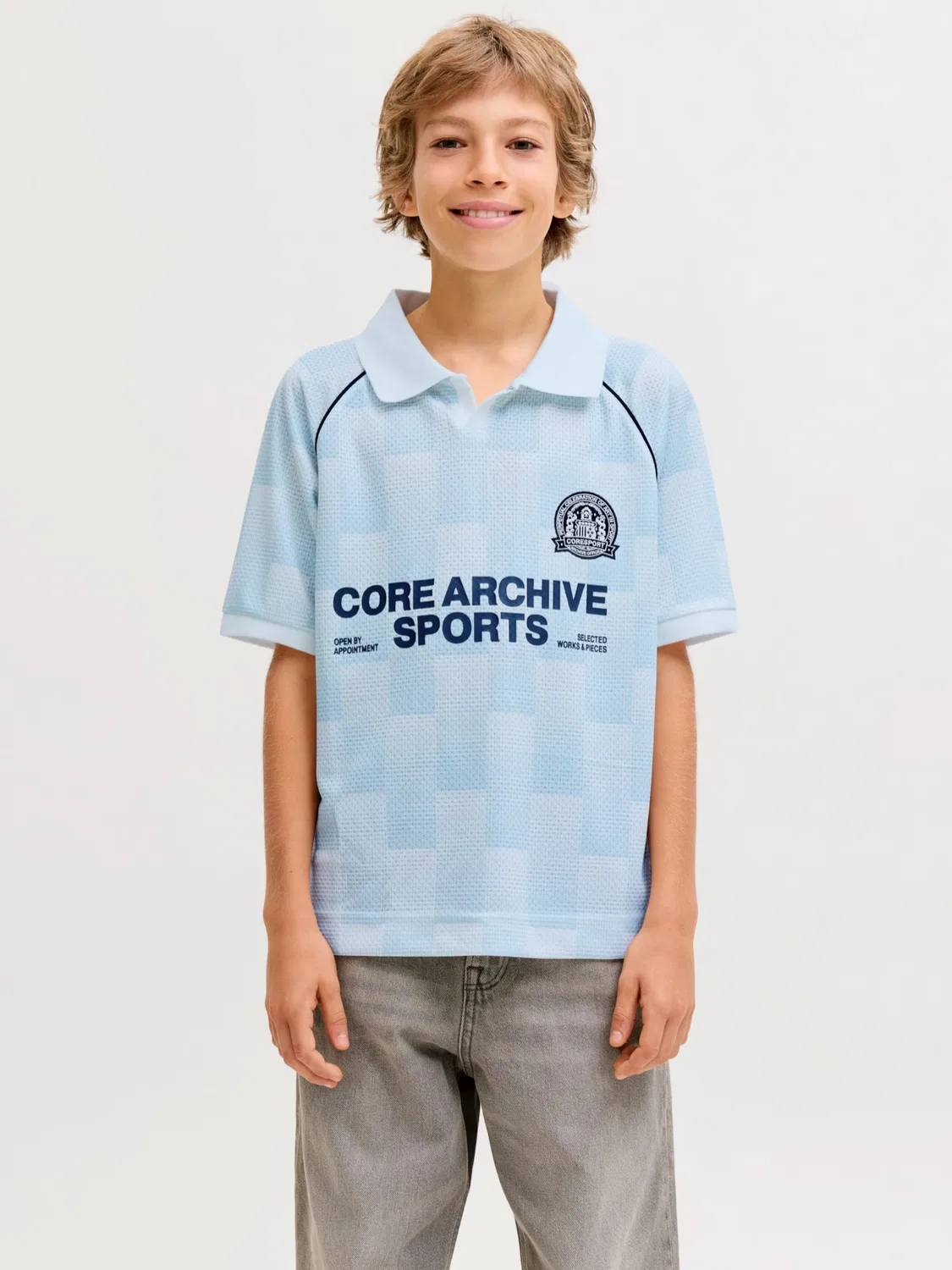 Футболка 'JCOBreeze Football' Jack & Jones Junior, Navy/Light Blue — фото 4