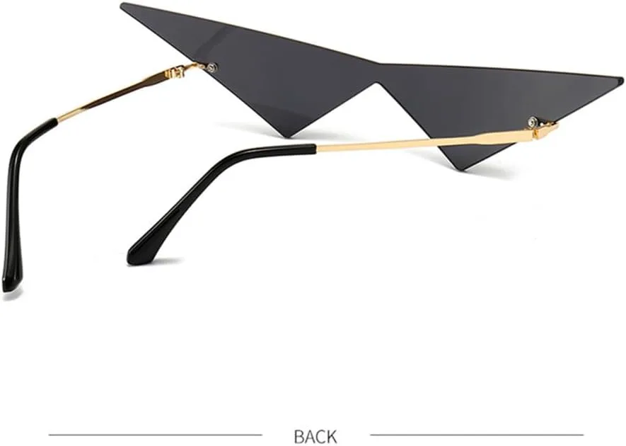 

Большие треугольные цельные женские солнцезащитные очки в винтажном стиле без оправы с прозрачными линзами Ocean, мужские солнцезащитные очки «кошачий глаз» HDUBFY, 3