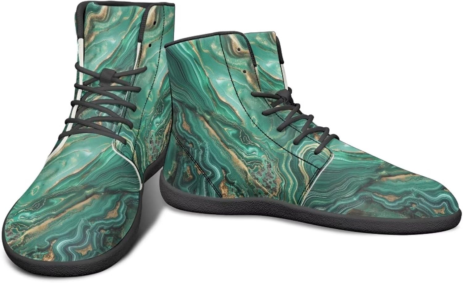 

Высокие легкие кроссовки с мраморным дизайном Watdotory, зеленый/золотой