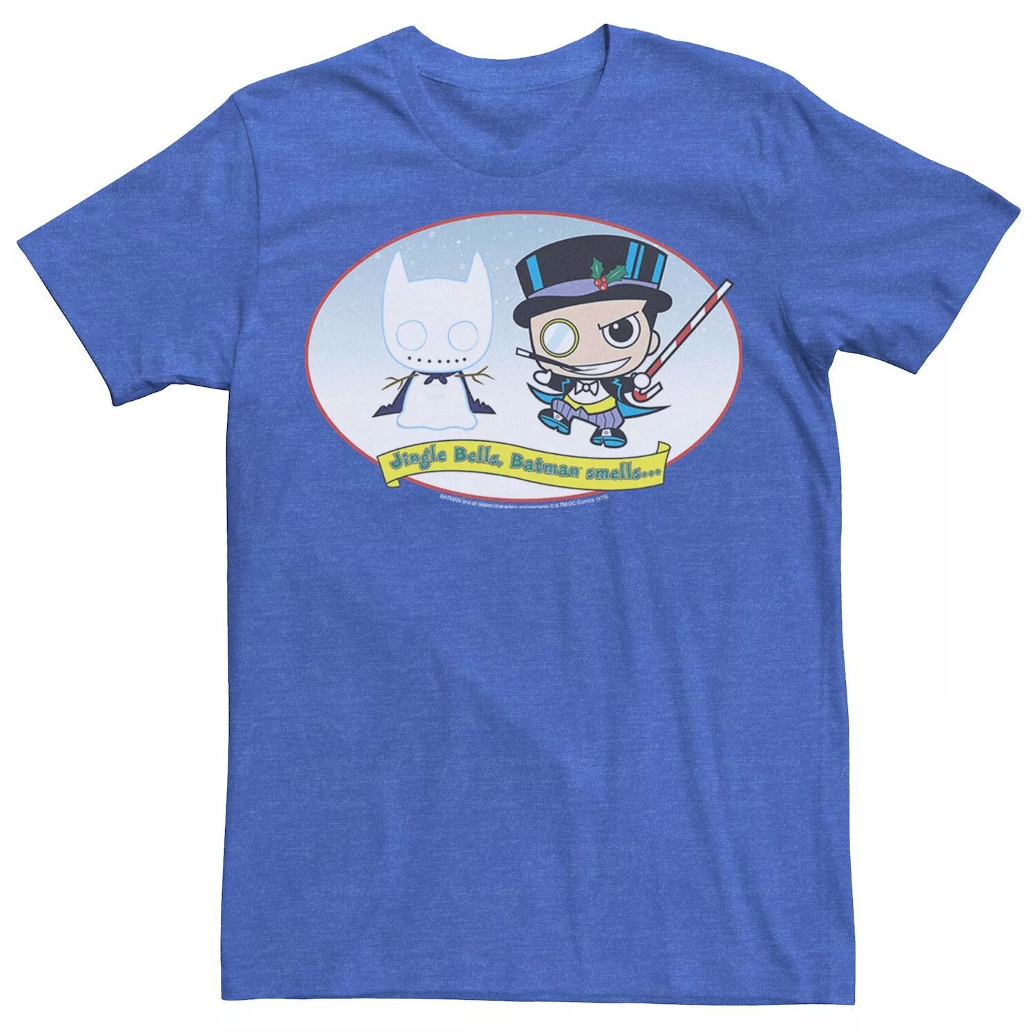 

Мужская футболка DC Comics The Penguin Jingle Bells Batman Smells Christmas Tee Licensed Character