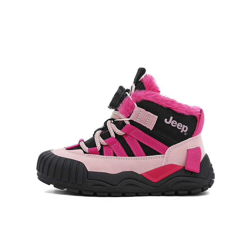 

Водонепроницаемые, нескользящие и устойчивые к истиранию утепленные ботинки Kids' Jeep, obsidian черный/розовый розовый[winter warmth lock]