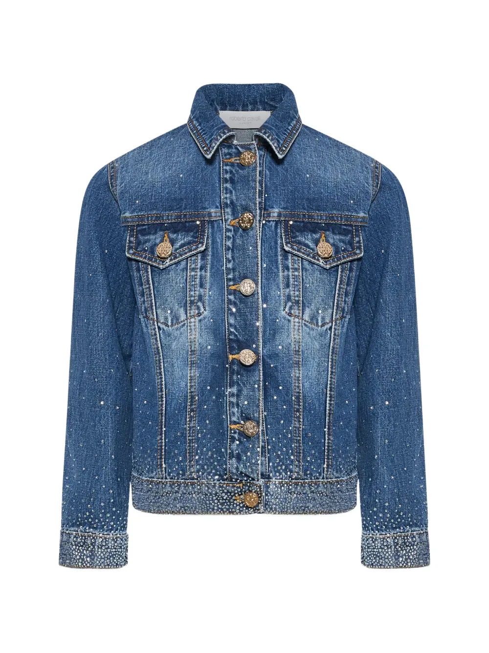 Джинсовая куртка с украшениями Roberto Cavalli Junior, синий