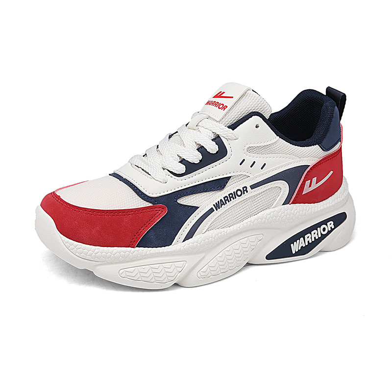

Мужские кроссовки для бега низкие с амортизацией, увеличенной высотой, износостойкие и легкие WARRIOR, 980m/красный/темно-синий