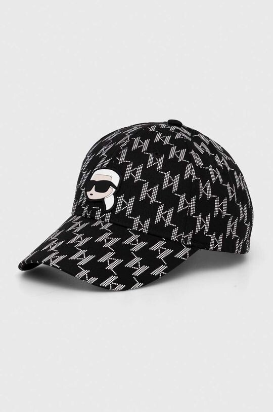 

Хлопковая бейсболка Karl Lagerfeld, черный