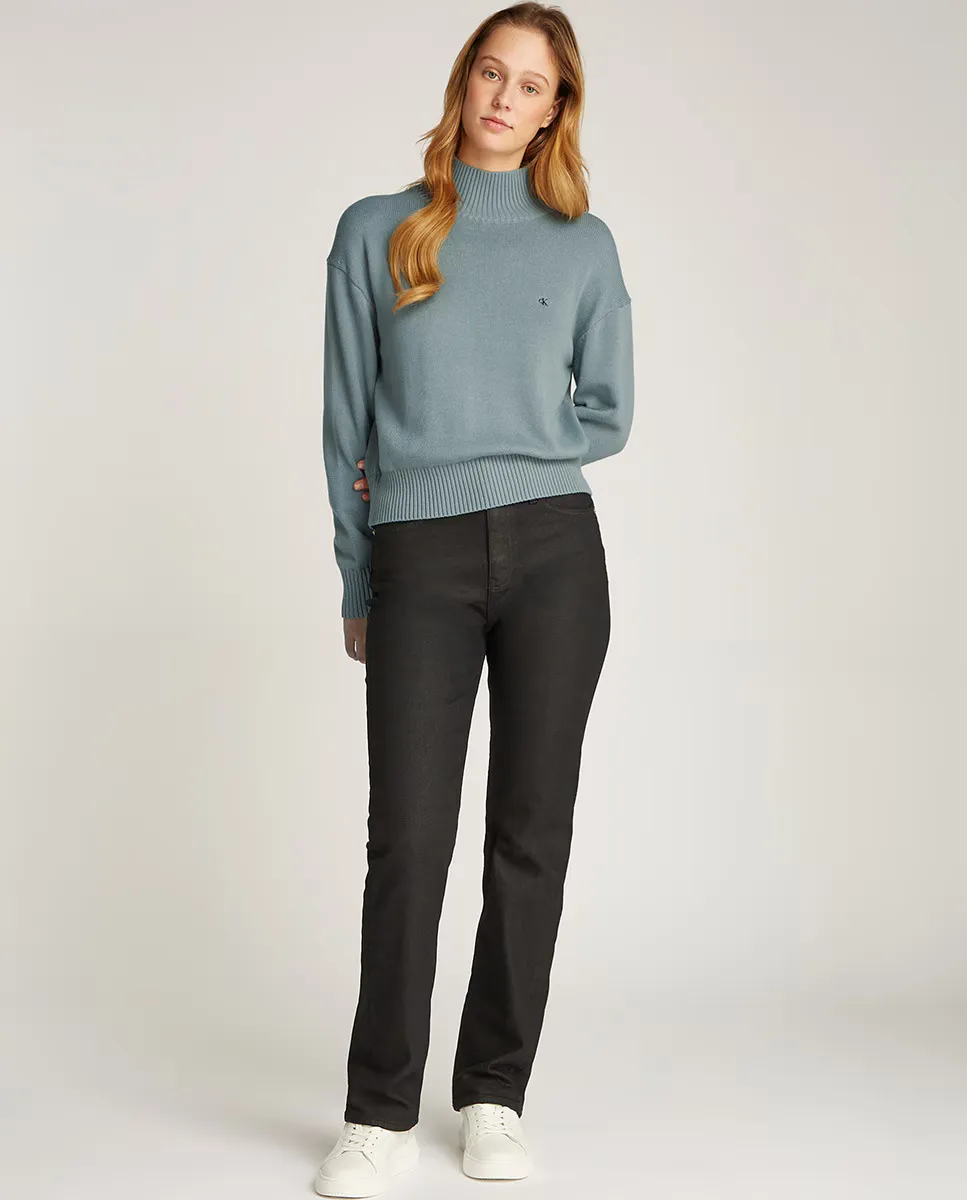 

Женский хлопковый свитер с логотипом Calvin Klein Jeans, серый