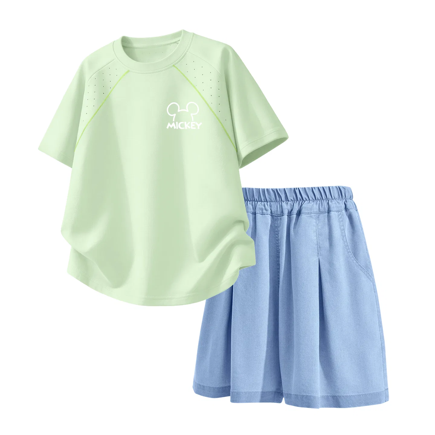 Детский спортивный костюм Disney Kids Casual Sportswear Crew Neck Thin Stretch, темно-синий и светло-голубой