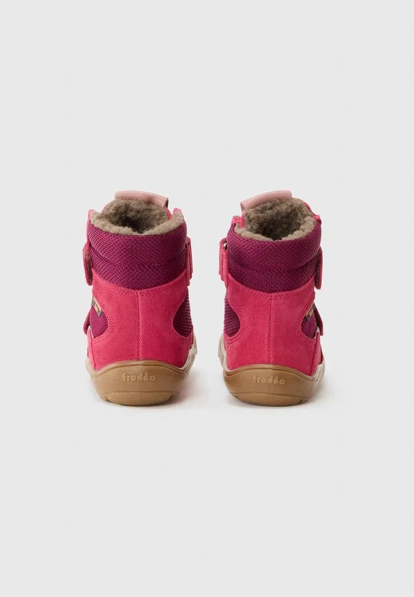 Зимние высокие кроссовки barefoot tex Froddo, Pink/Dark Red — фото 3