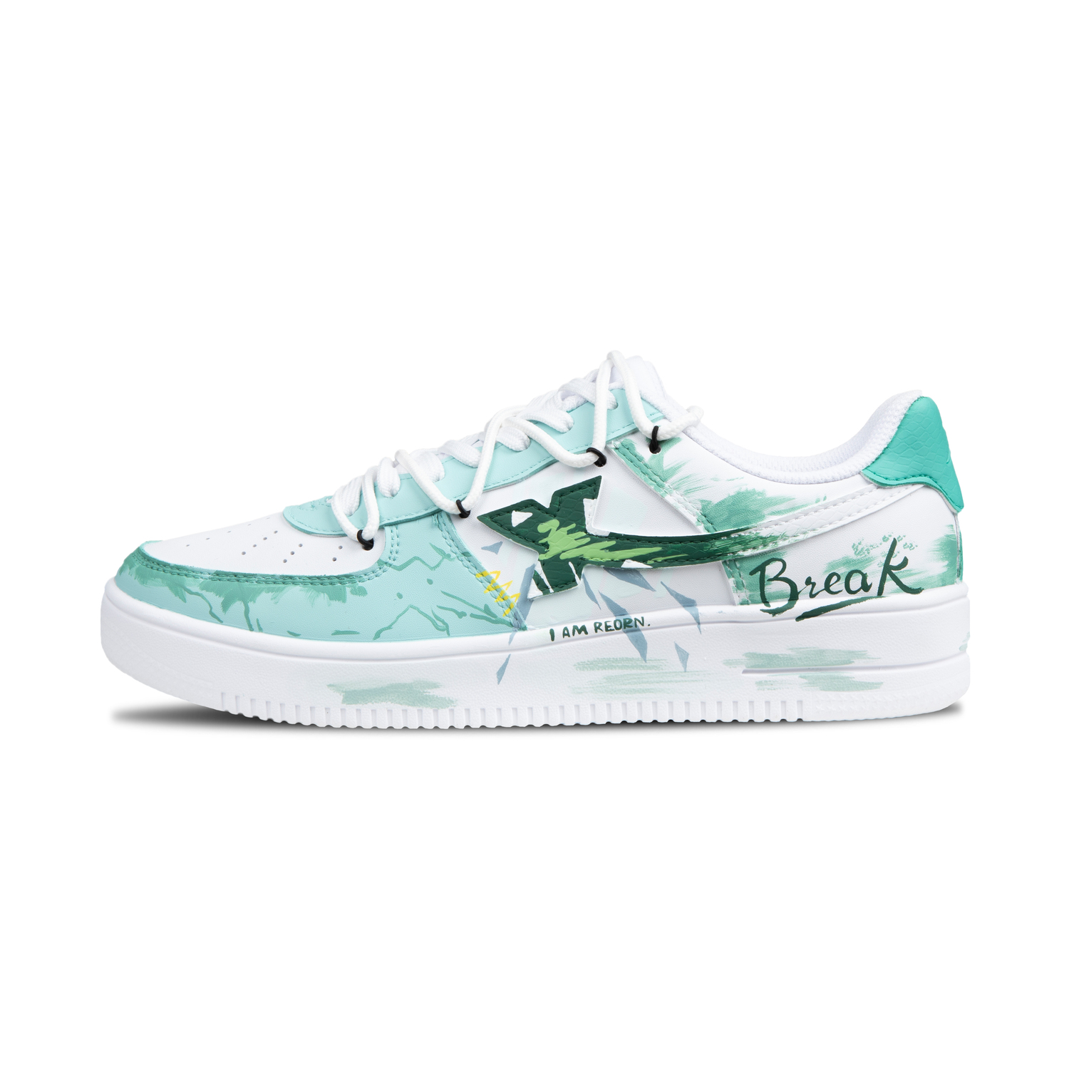 

XTEP Кроссовки Air Force One Skateboard Unisex низкие бело-зеленые, цвет White Green