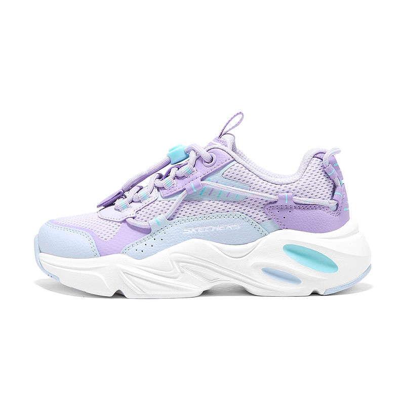Кроссовки SKECHERS GIRLS устойчивые к истиранию дышащие низкие для девочек подростков Skechers Kids, фиолетовый/синий/белый — фото 2