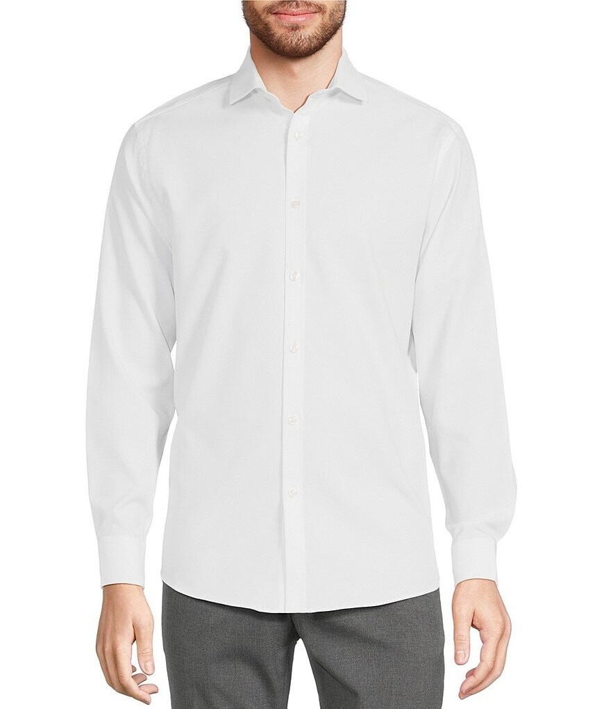 

Мурано Big & Tall Wardrobe Essentials Рубашка Добби из эластичной ткани с длинными рукавами Murano, белый