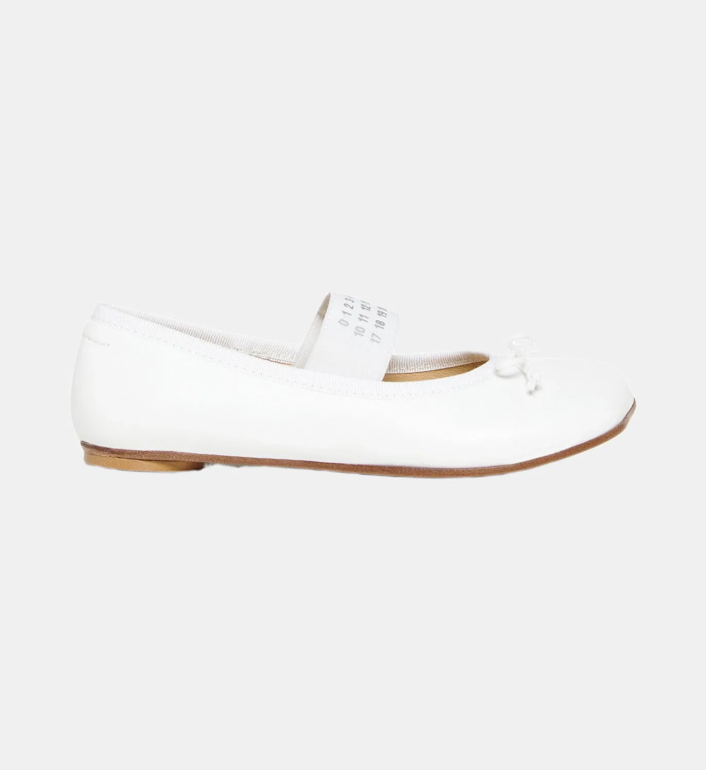 Кожаные балетки с логотипом Numeric Mm6 Maison Margiela, белый