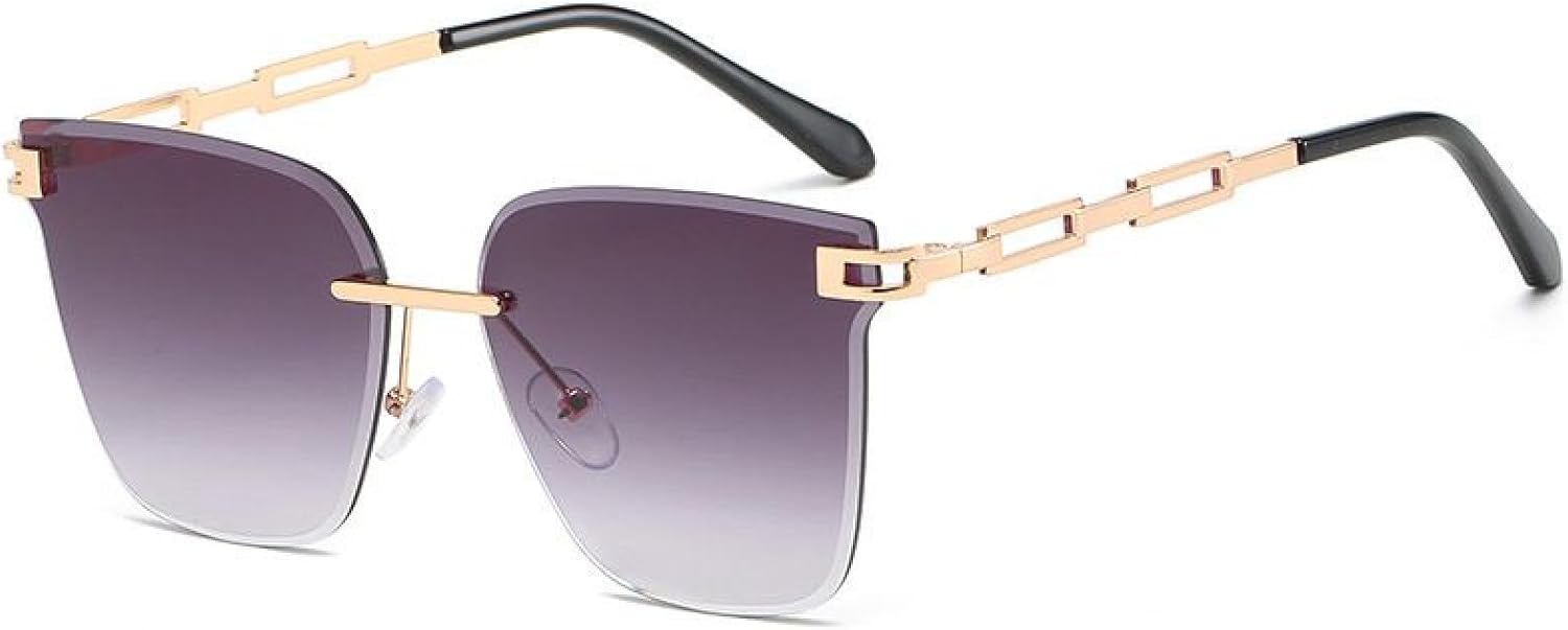 

Женские солнцезащитные очки «Кошачий глаз»: роскошные безрамочные солнцезащитные очки для женщин, модные серые очки для вождения с защитой от УФ-излучения UV400 TKKTLLT, Grey