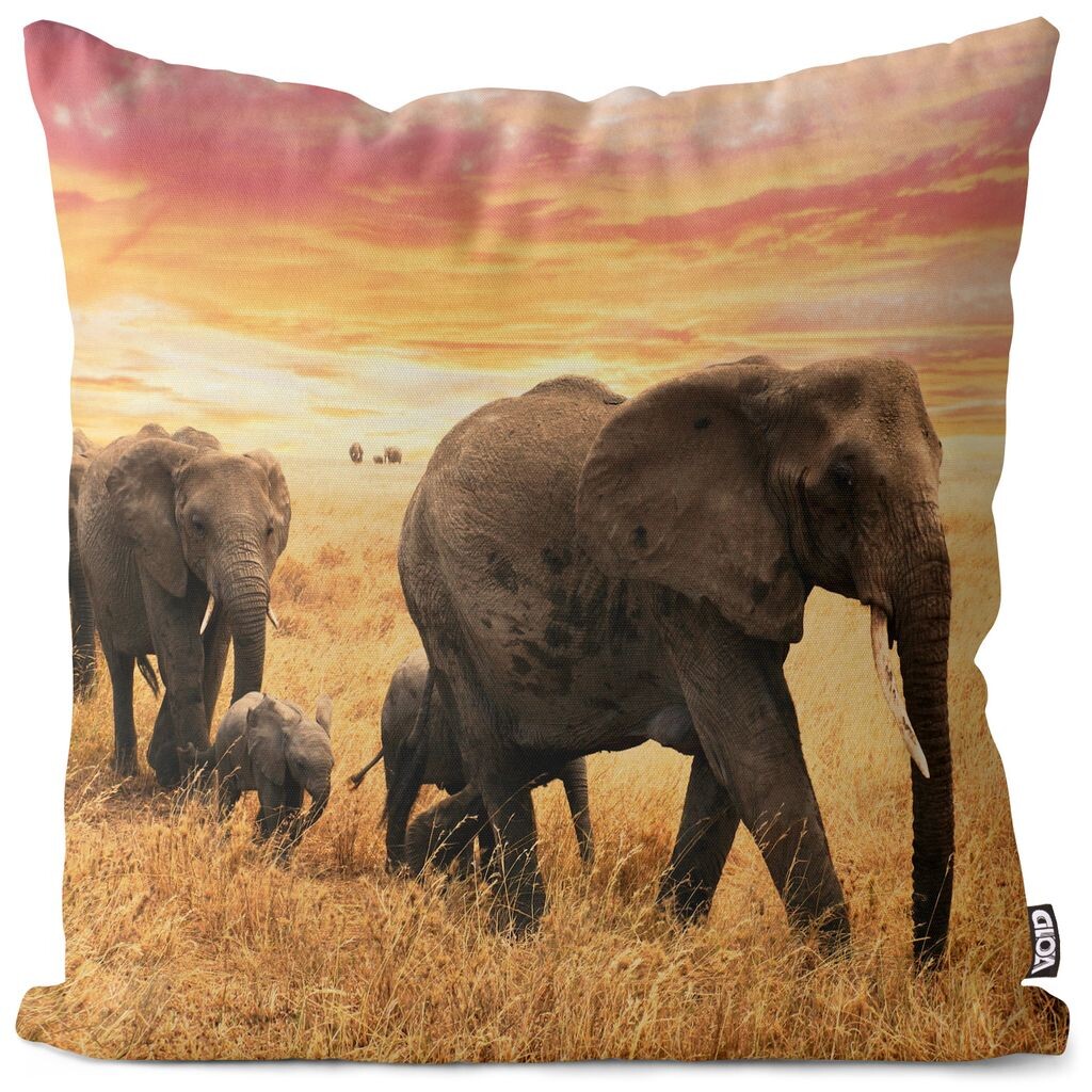 

Чехол на подушку VOID Elephants Steppe Africa Полиэстер Водонепроницаемая подушка для улицы и дома Размер: 60 x 60 см, мультиколор