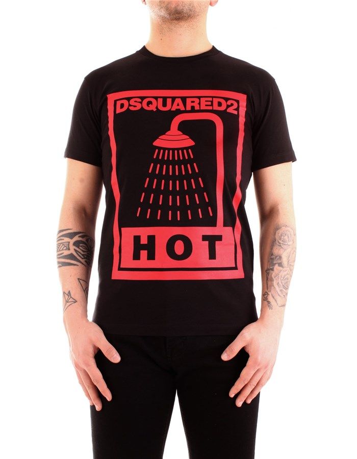 

Черная хлопковая мужская футболка Dsquared2