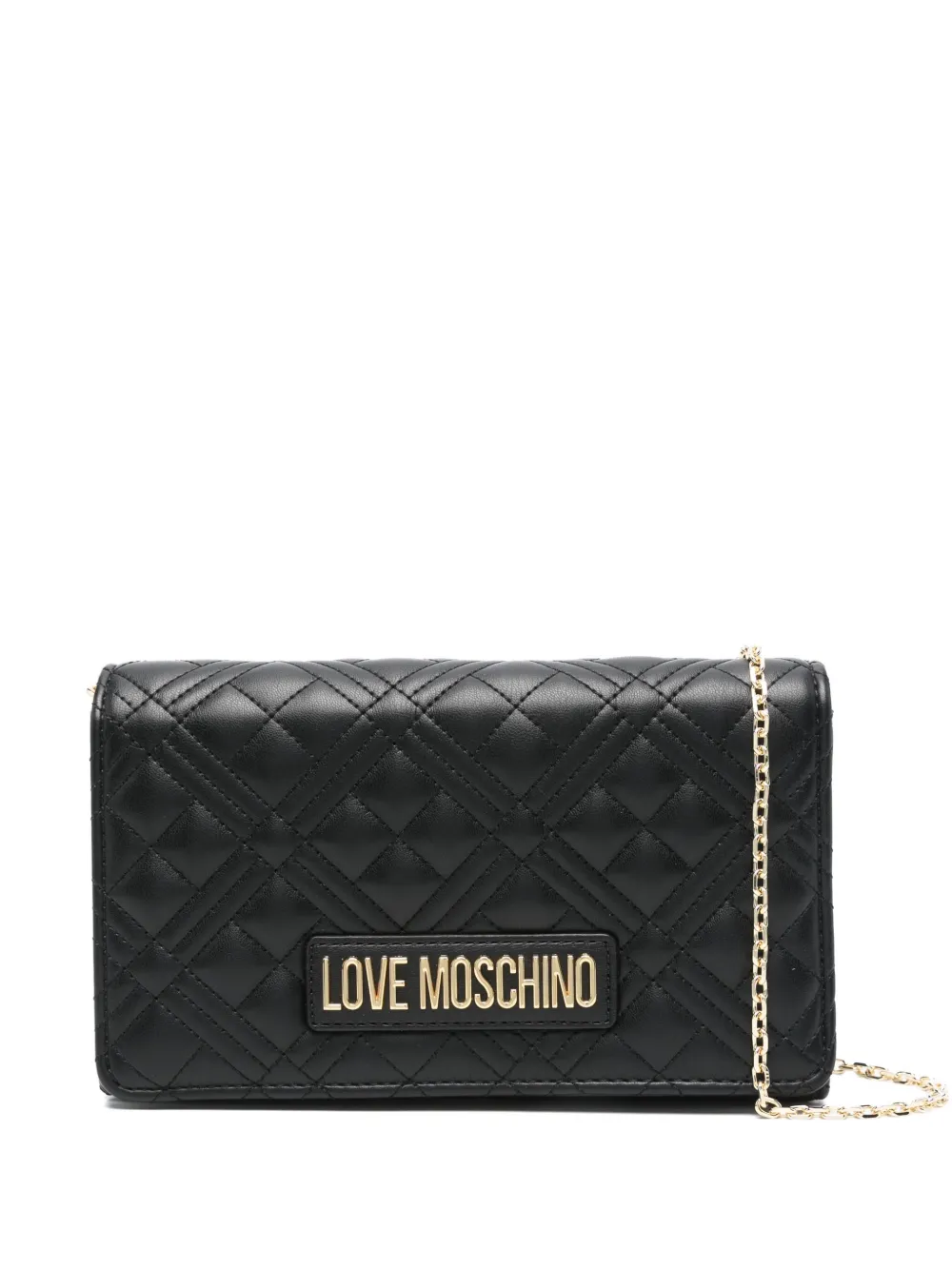 

Стеганая сумка через плечо с цепочкой Love Moschino, черный