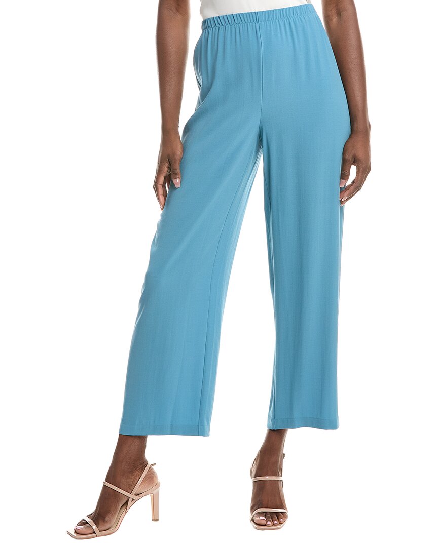 

Прямые брюки EILEEN FISHER из шелка до щиколотки, синий