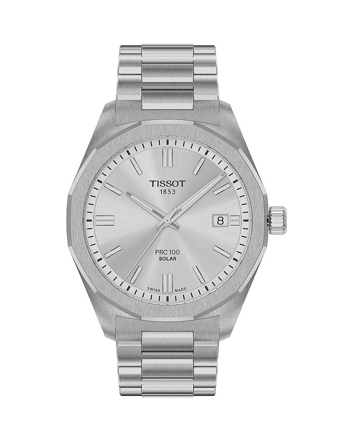 

PRC100 Солнечные часы, 39 мм Tissot, серебряный