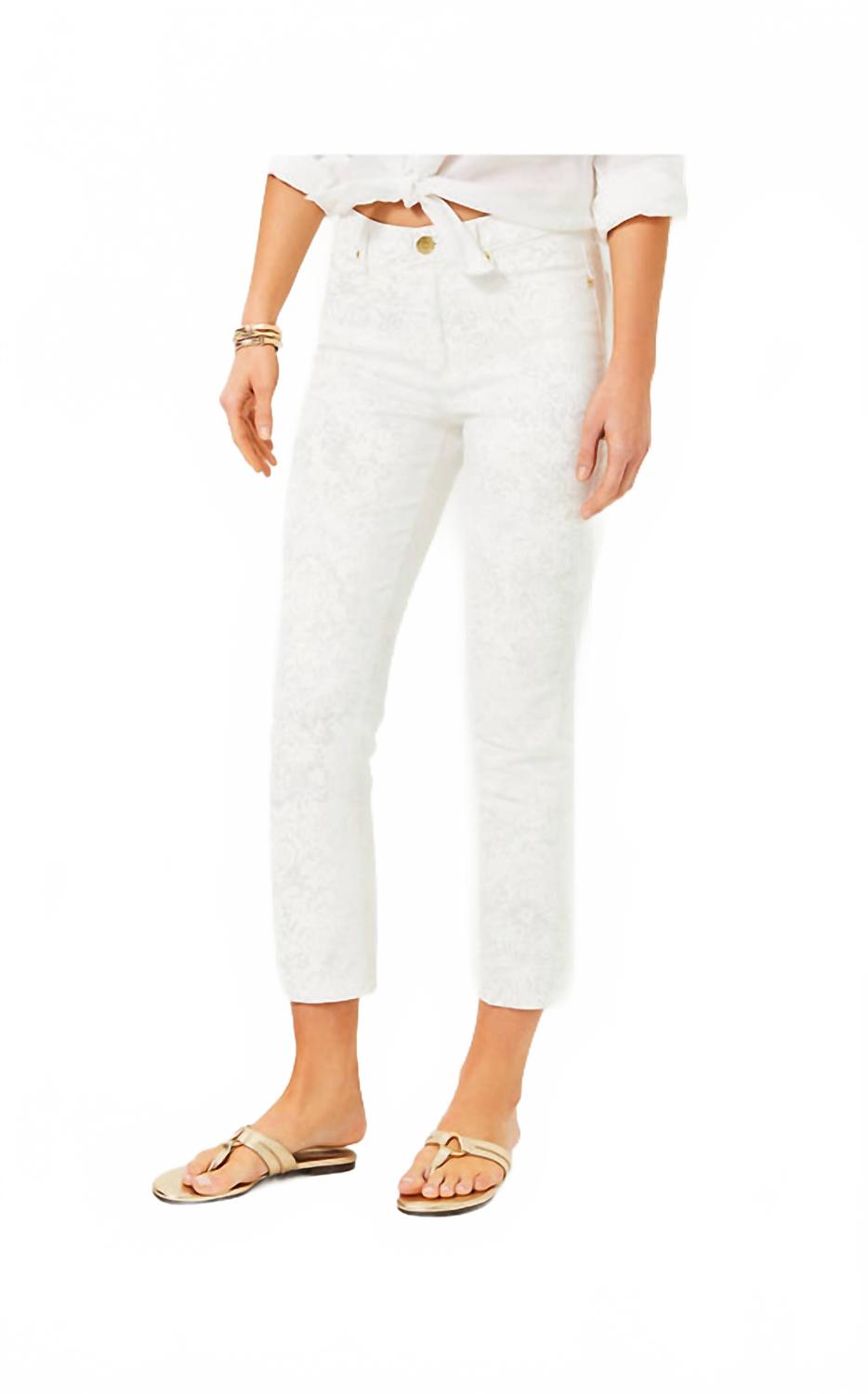 

Укороченные брюки-клеш Liza High Rise в курортном стиле White Pandarama Lilly Pulitzer, Resort White Pandarama