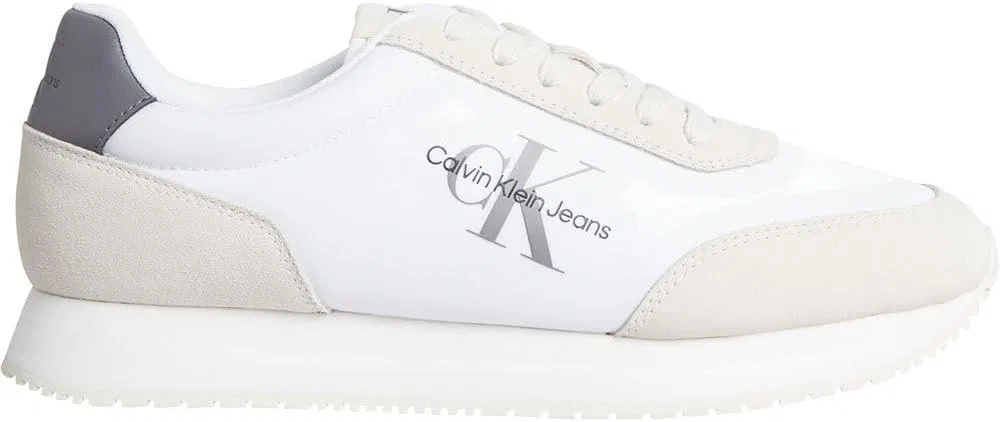 Кроссовки Calvin Klein Herren Retro Runner Su-ny Mono Ym0ym00804 Cupsole, White Bright White C White Charcoal Grey — фото 2
