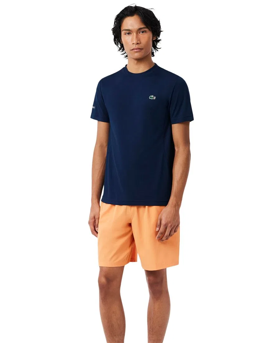 Футболка мужская Lacoste, стандартный крой, круглый вырез, темно-синий — фото 2