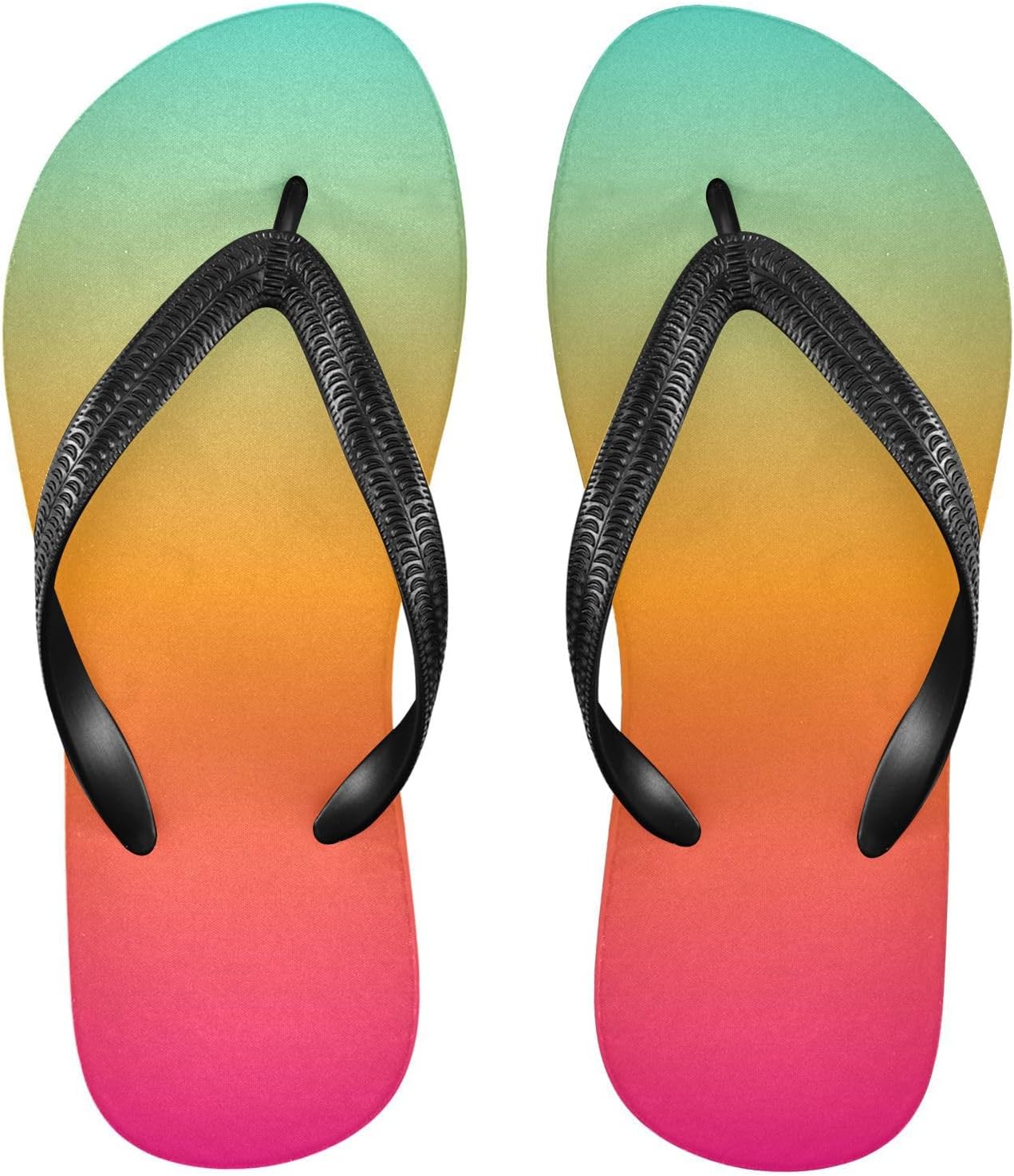 

Женские и мужские шлепанцы SPRIPORT Gradient Slim, удобные повседневные вьетнамки с мягкой подошвой, резиновая нескользящая подошва, для ванной, душа, пляжа и летних прогулок, красный/зеленый