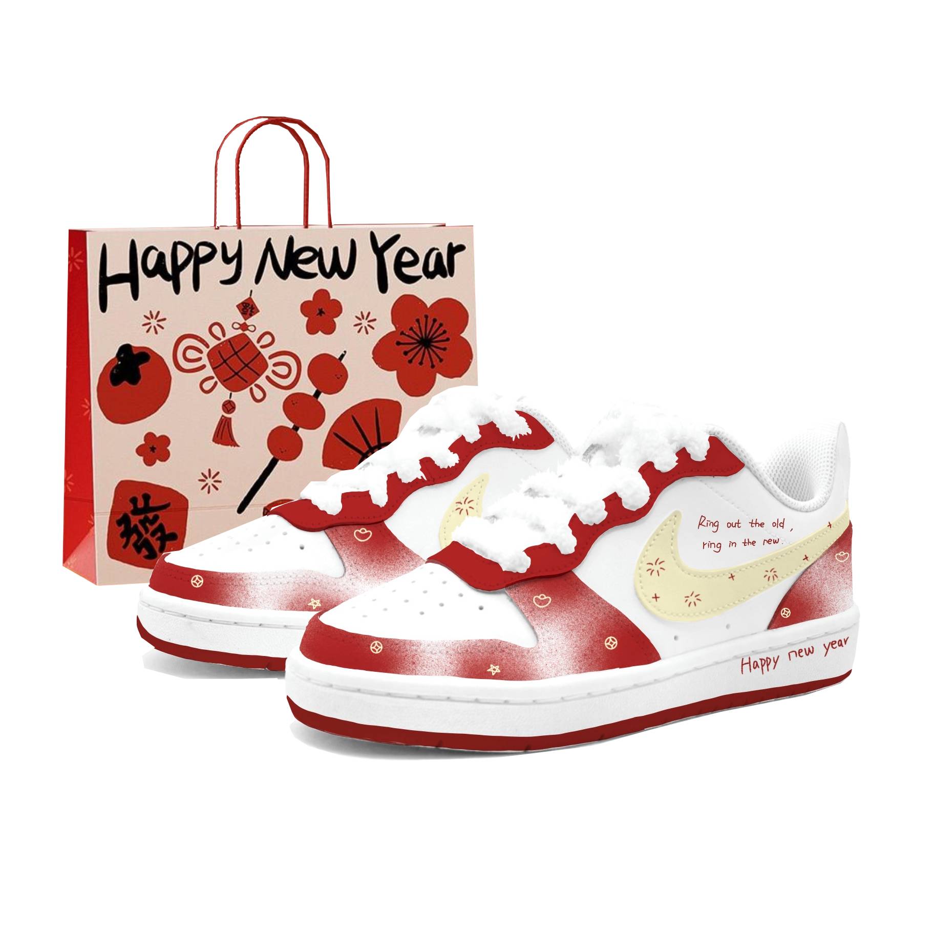 

Nike Court Borough 2 Red Velvet New Millennium, Crafted By Kung Fu Rabbit Leather