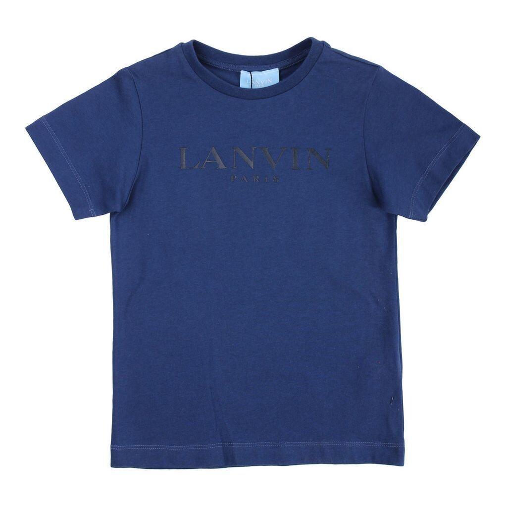 

Темно-синяя футболка с логотипом Lanvin, синий