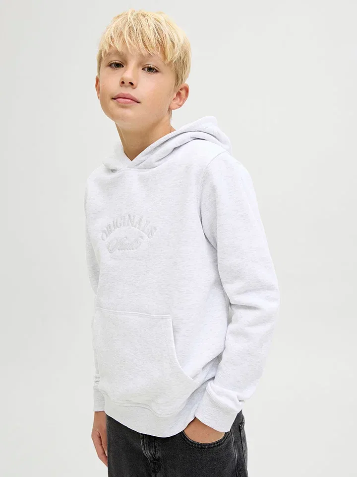Капузенпуловер из переработанного полиэстера JACK & JONES Junior, белый — фото 4
