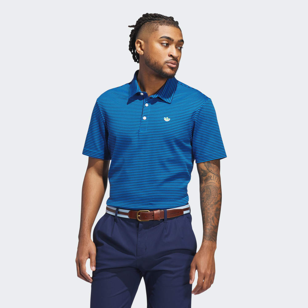 

Спортивная футболка Adidas Originals Stripe Pique Polo, цвет Blue Bird/Night Indigo
