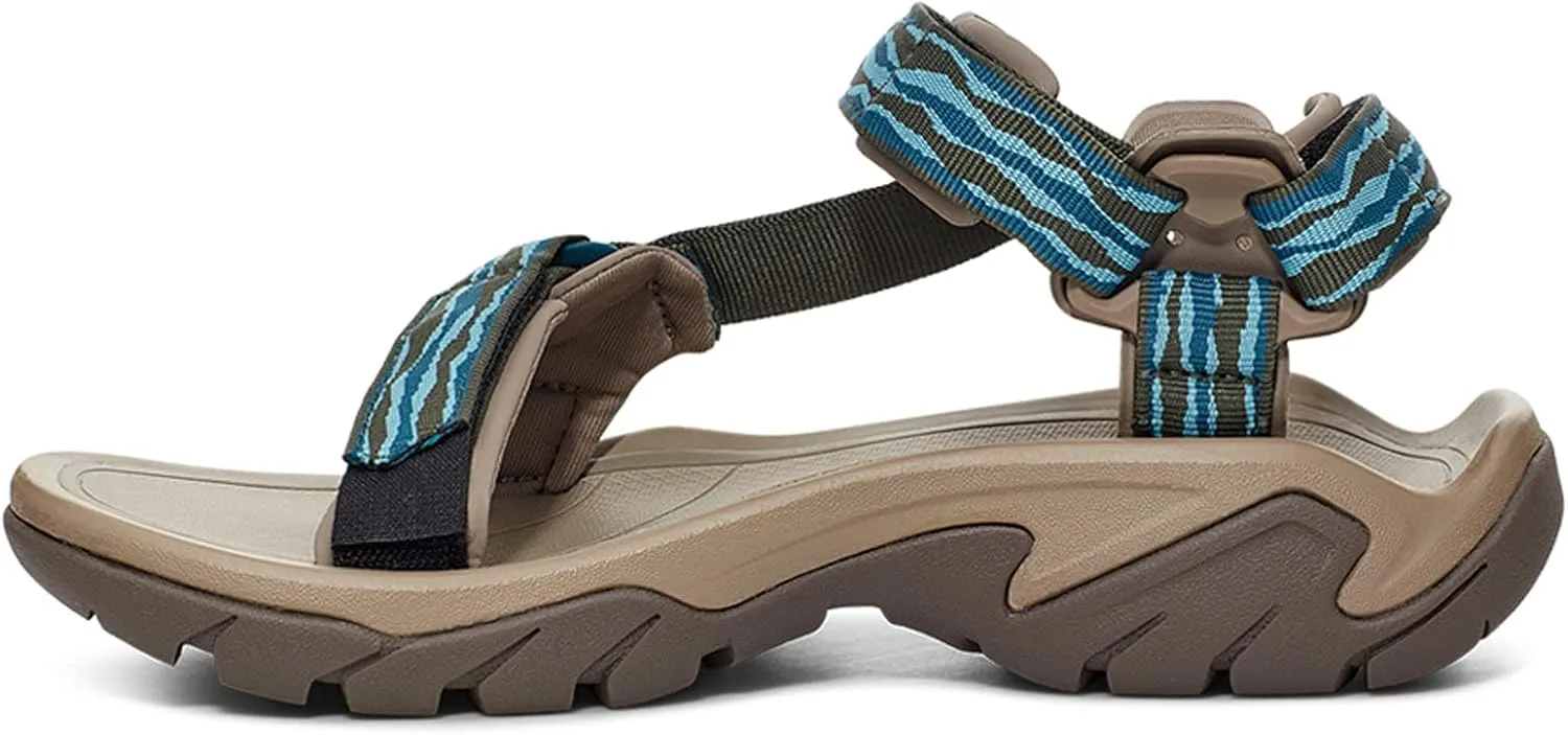 Мужские сандалии Teva Terra Fi 5 Universal из кожи, синий/зеленый — фото 2