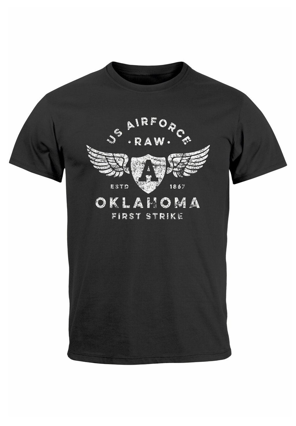 

Футболка с принтом PRINT US AIRFORCE OKLAHOMA AVIATOR VINTAGE Neverless, темно-серый