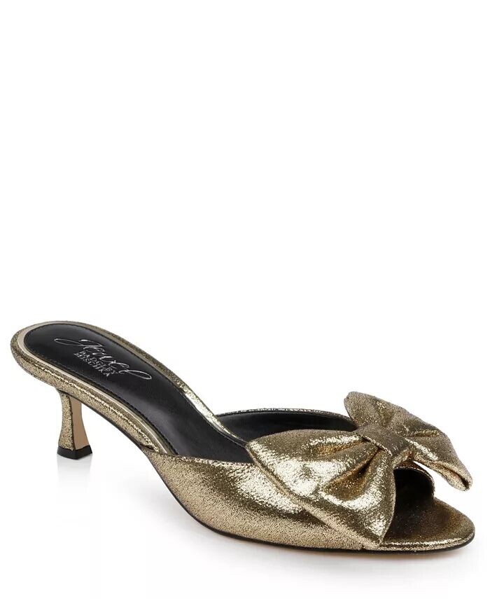 

Вечерние шлепанцы с бантом Kora Jewel Badgley Mischka, бежевый