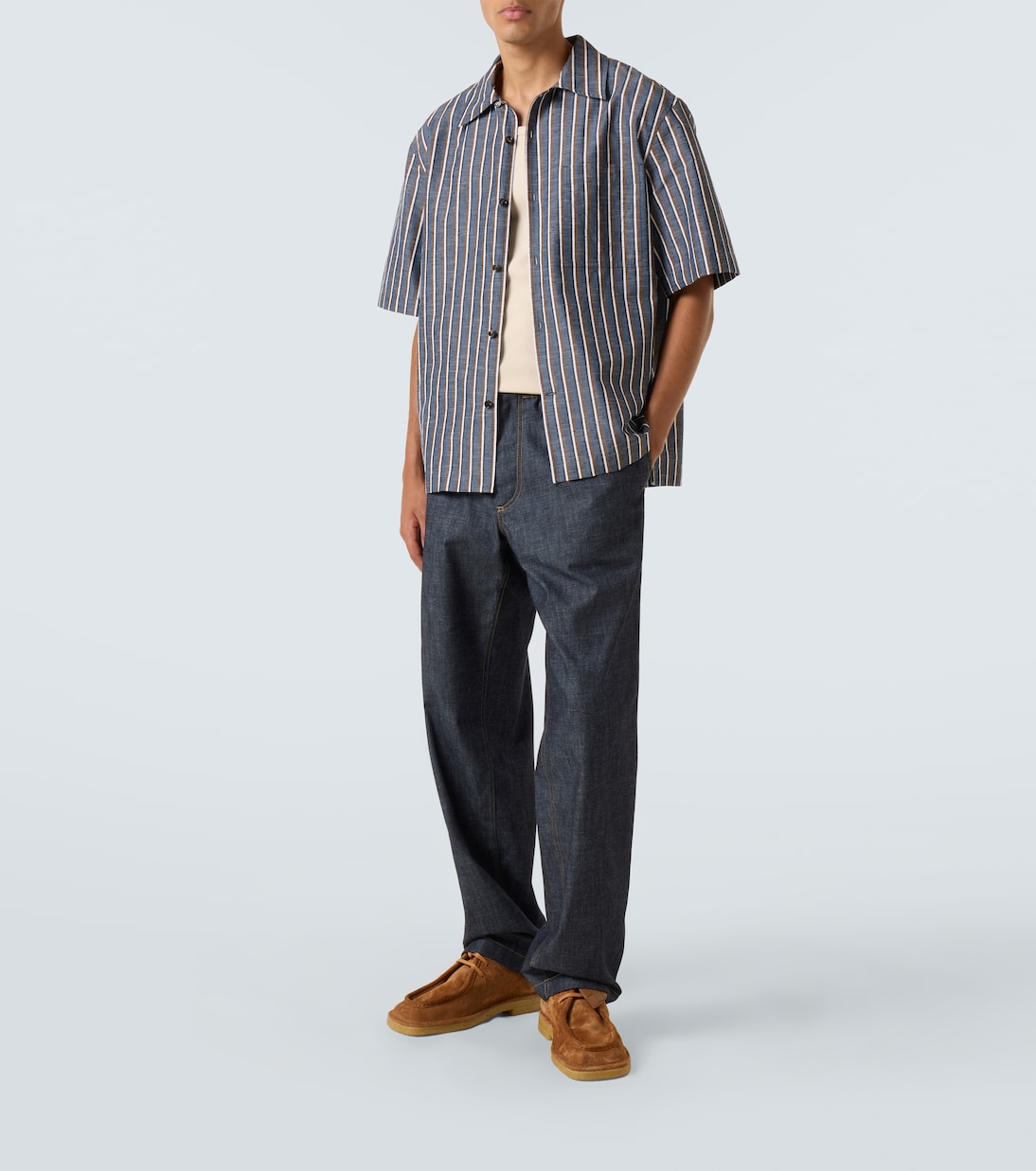 Прямые джинсы средней посадки Bottega Veneta, Indigo — фото 2