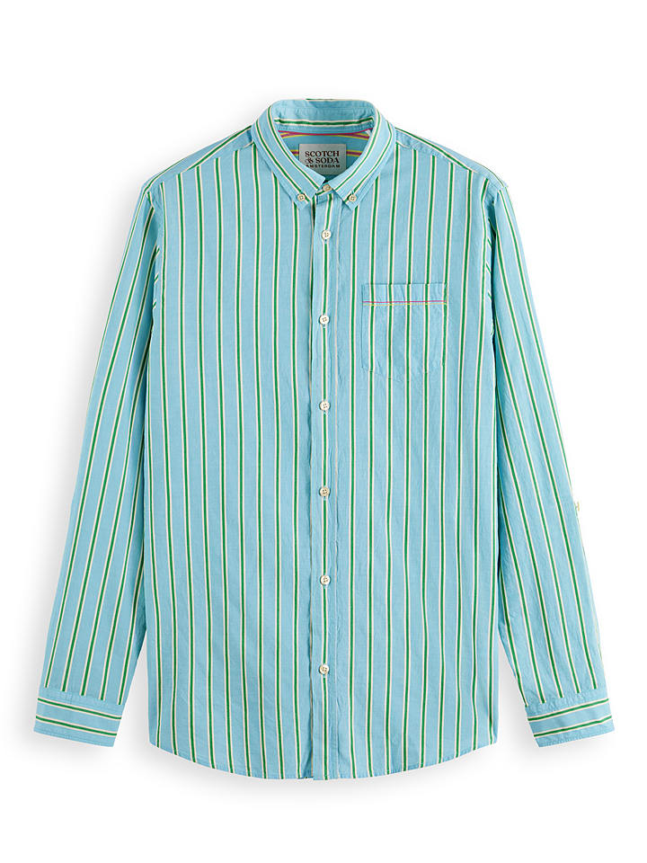 

Рубашка Scotch & Soda, цвет hellblau/grün